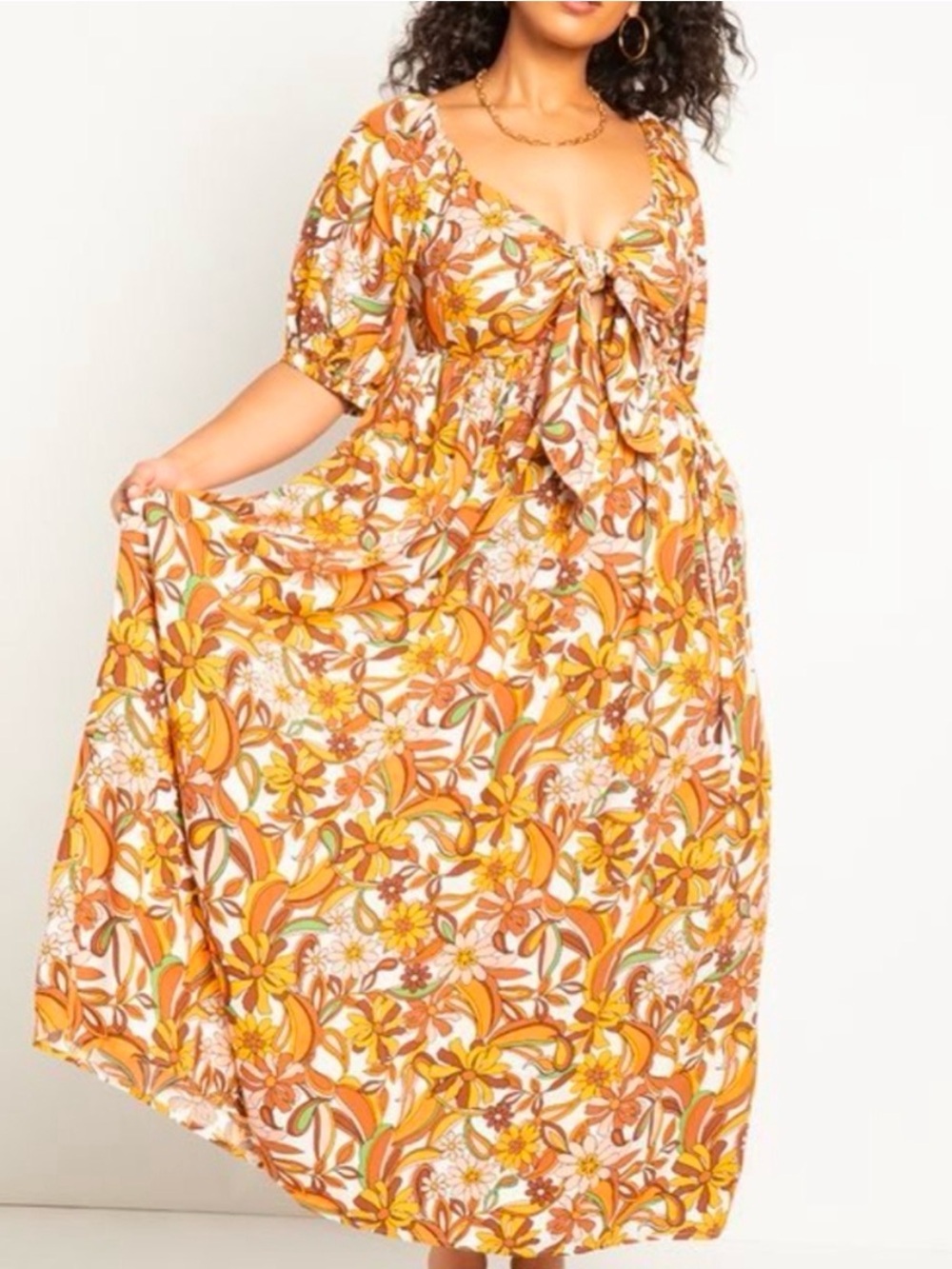 Eloquii tie front Maxi Dress